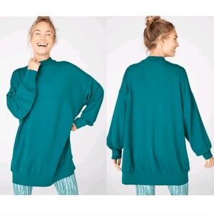 Fabletics Jody Mock Neck Pullover Tunic “Shallow” Teal NWT Size M/8